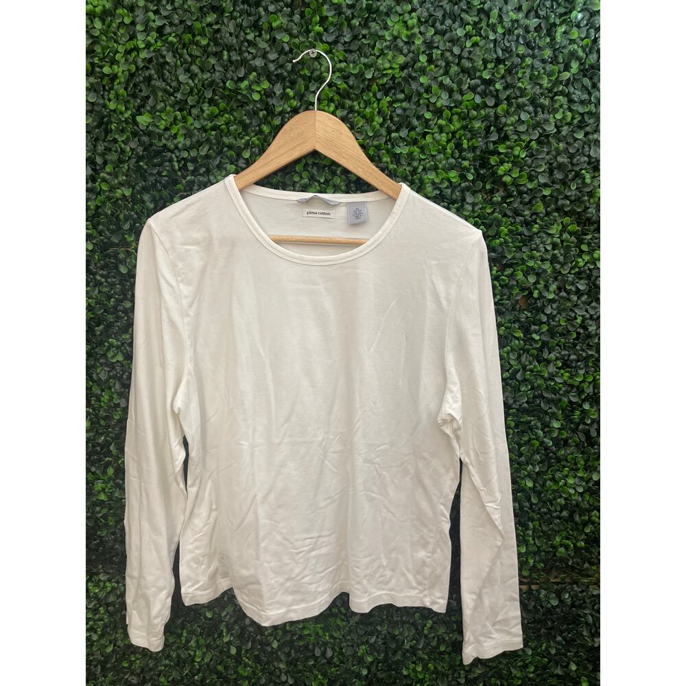 Madison Studio, White Prim Cotton, Long Sleeve Blouse, Size XL